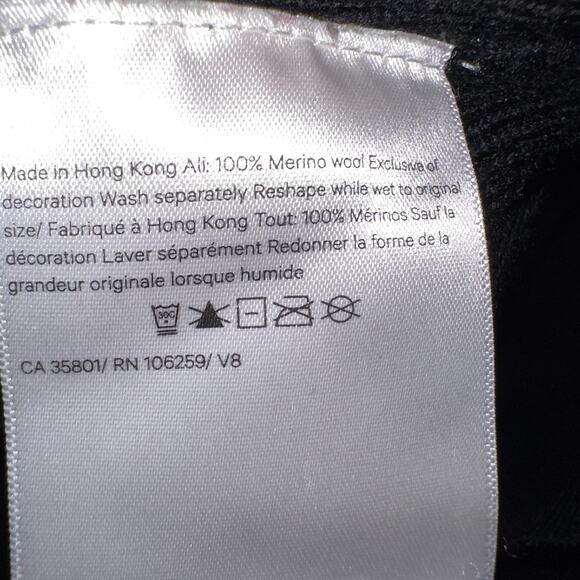 Lululemon Sweater Womens Sit in Lotus Black Merino Wool Knit Size See Measures - Picture 7 of 7